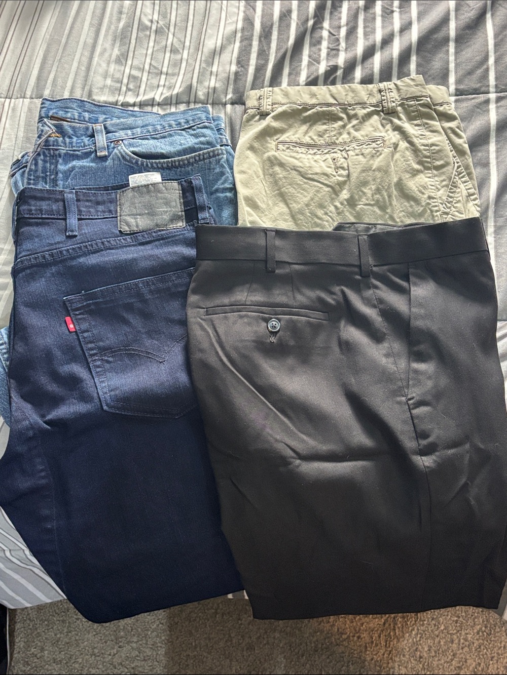 Levi's Navy and Black Men's Pants Bundle with Tan Pair
